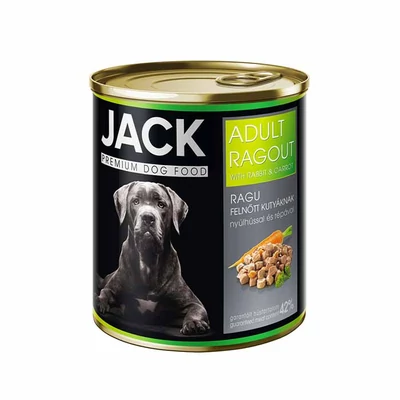 Jack Dog konzerv ragu Nyúllal és répával 800g