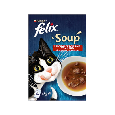 Felix Cat Soup Házias válogatás szószban 6x48g