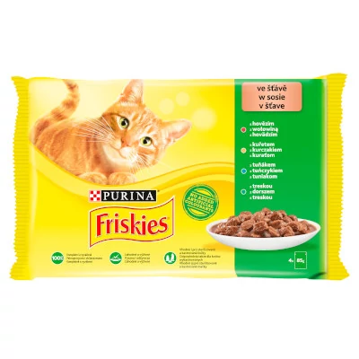 Friskies Cat alultasakos Marha-csirke-tonhal-tőkehal 4*85g