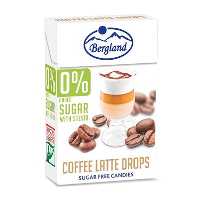 Bergland Drops 0% Cukor Coffee Latte 40g