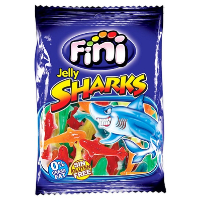Fini Jelly Sharks vegyes gyümölcs ízű gluténmentes gumicukor 85g