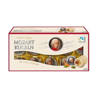 Maitre T. Mozartkugeln Fehércsokis 200G