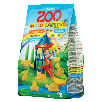 Delicious ZOO Állatfigurás Keksz Vitaminokkal 75g