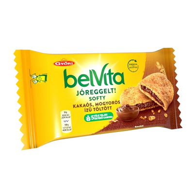 Belvita Jóreggelt csokoládés-mogyorós ízű töltelékkel töltött keksz 50g