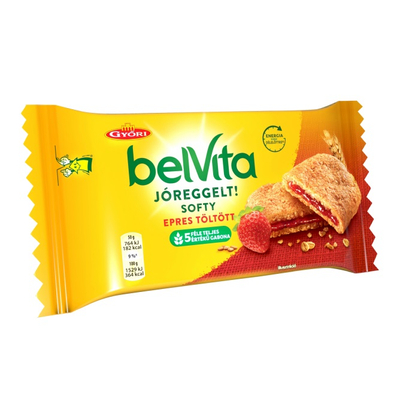 Belvita Jóreggelt eper ízű töltelékkel töltött keksz 50g