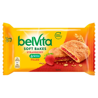 Belvita Softy töltött keksz Epres 50g