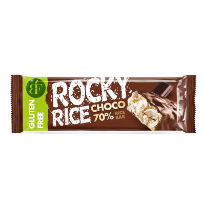Rocky Rice Étcsokis 70% gluténmentes szelet 18g