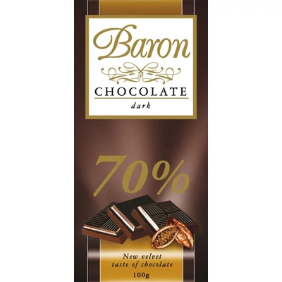 Baron Étcsokoládé 70% 100G