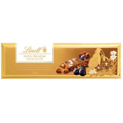 Lindt Gold Traube-Nuss Mogyorós-Mazsolás Tejcsokoládé 300G