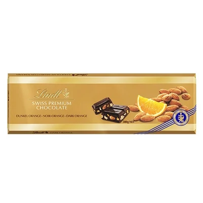 Lindt Swiss Premium Dark Orange Almond Ét, Narancsos, Mandulás 300G