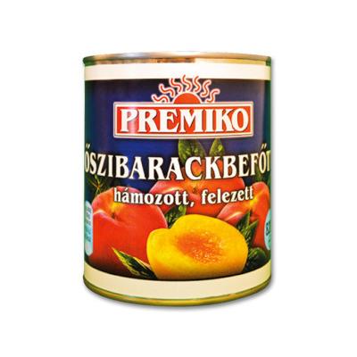 Premiko Őszibarack befőtt felezett konzervben 820g