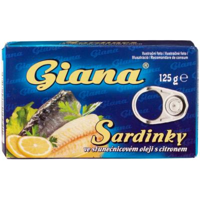 Giana szardínia Napraforgó olajban Citrommal 125g