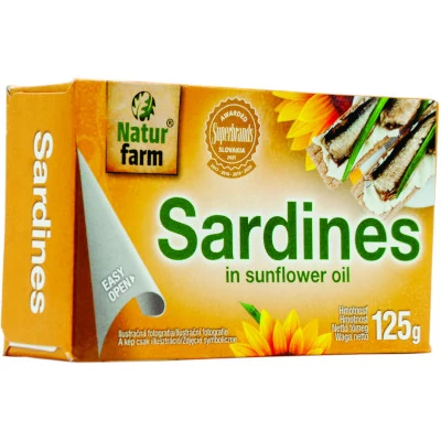 Natur Farm Szardínia napraforgó olajban 125g