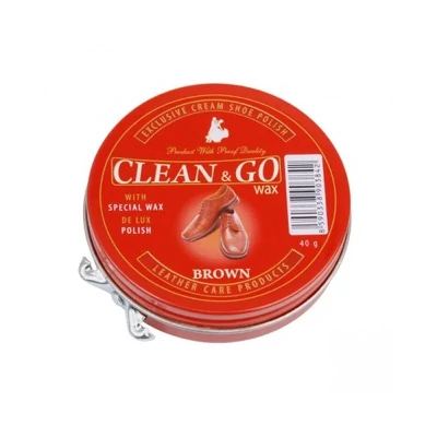 Clean&amp;Go fémdobozos cipőkrém Barna 40g