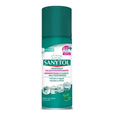 Sanytol fertőtlenítő univerzális felülettisztító aerosol 2in1 400ml