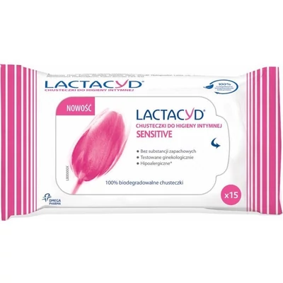 Lactacyd Intim törlőkendő Sensitív 15db
