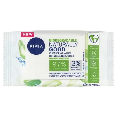 Nivea arctisztító kendő Naturally Good 25db