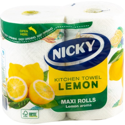 Nicky kéztörlő citromos 2tekercses 2rétegű 90lap