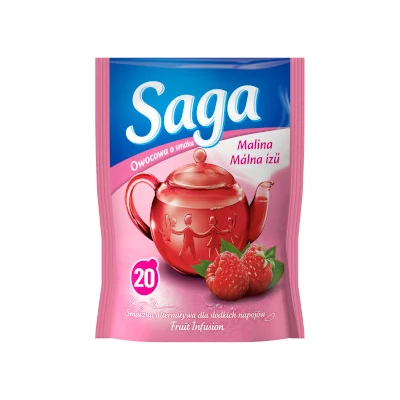 Saga gyümölcstea Málna 20db 34g